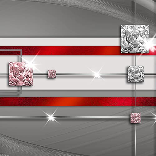 Runa Art Murale Soggiorno Astratto Grigio Rosso 4