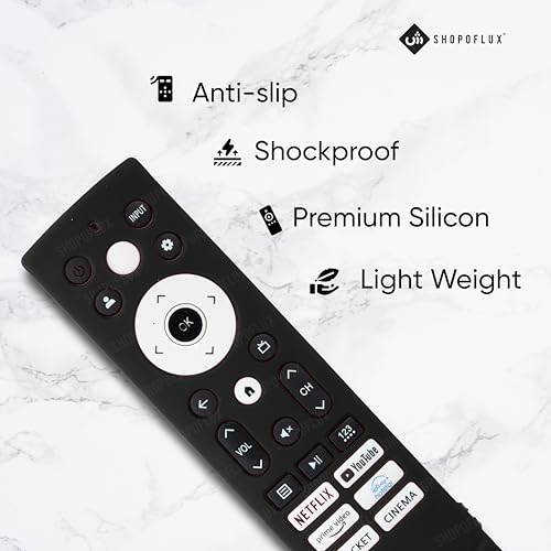 Image of Shopoflux Silicone TV Remote Cover Compatible with Hisense Smart TV Remote VU GloLED Series Tv Remote Cover (Black)