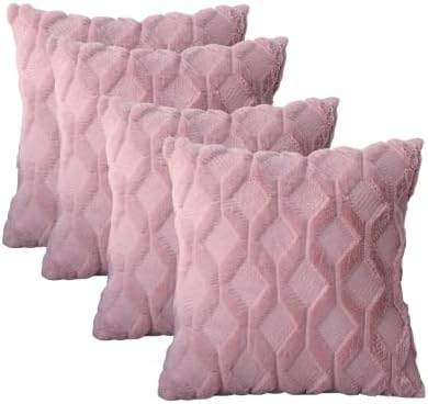 RKAAS HOME Super Soft Decorative Luxurious Crushed Ice Velvet Square Cushion Cover for Living Room Sofa Couch Bed 45cm x 45cm 18x18 Inches (Pack of 4 - Silver Grey)