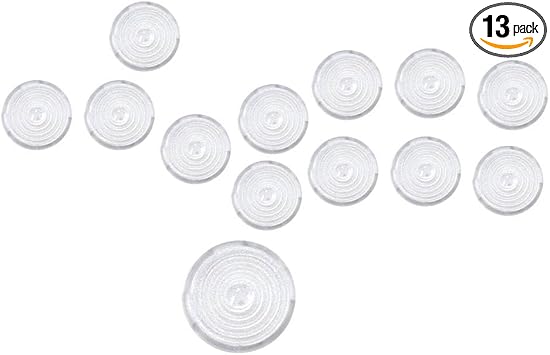 Arcade Stick Replacement Button Caps for Mechanical PushButtons, for Kailh/Cherry/TTC/Akko Switches Caps, Arcade Button Accessories Transparent White Caps 12pcs 20.2mm + 1pcs 25.3mm