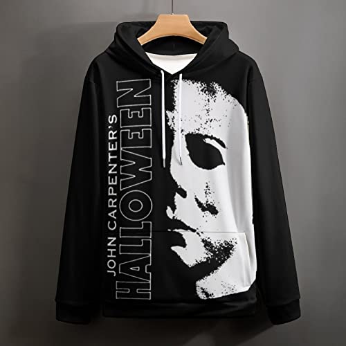 ZHANGXM Fashion All-Print Pullover Halloween Michael Myers 3D Printing Hoodie Sweatshirts Adult Men and Womens Casual Streetwear 2XL4