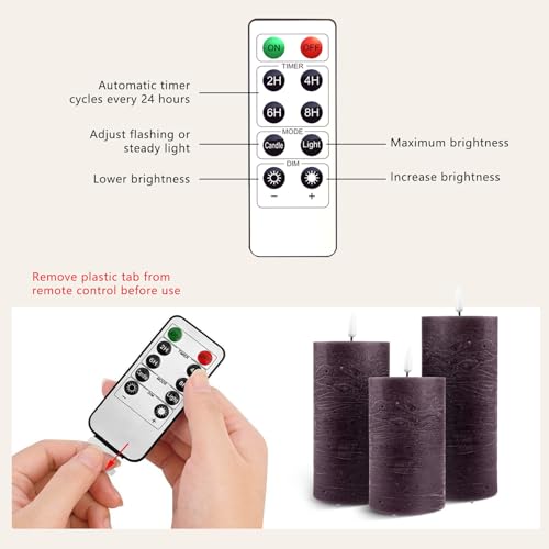 AnnSpa LED Candles 3 Set USB Rechargeable with Remote and Timers, Electric Candle, Led Candle with Remote Control - Image 4
