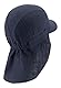 Sterntaler Schirmmütze Nacken einfarbig - Unisex Mütze aus luftigem Baumwoll Musselin - Leichter Baby- und Kinder Sommerhut - Kopfbedeckung mit bequemem Gummiband im Nacken- blau, Größe 49