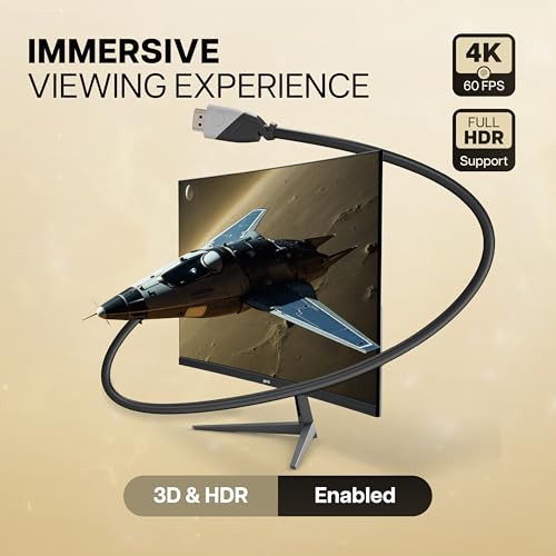 Image of GEONIX 1.5 Meter Hi-Speed 4K@60Hz HDMI to HDMI Cable, Compatible with Smart HDTV, Laptop, Monitor, Projector, Gaming Console, supports upto 32 Audio Channels (Black)
