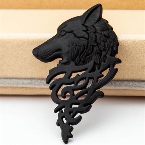 Image of WCRAZYE Vintage Wolf Head Lapel Brooch Set for Men Women Antique Animal Dire Wolf Head Coyote Antique Retro Lapel Brooches Badge Men's Suits Buckle Neckwear Accessories