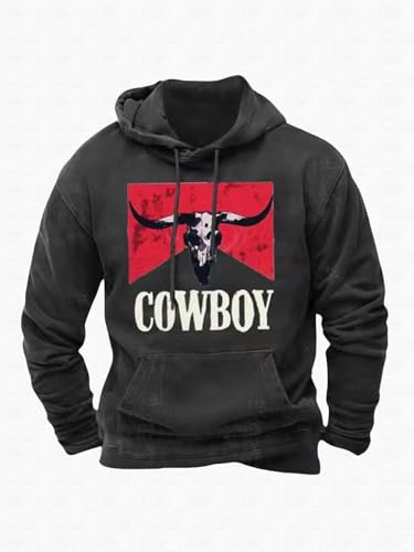 Aztec Hoodie Men Western Hoodies Vintage Cowboy Hoodies Retro Cow Bull Cattle Skull Graphic Hoodies Pullover2