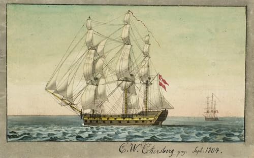 Un navire de la marine danoise sous voiles tableau poétique mer
