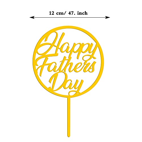 Rcanedny 16 Pieces Happy Father's Day Cake Topper Fathers Day Cupcake Toppers Acrylic Mirror Cake Topper Decorative Party Cake Decoration For Father's Day #TOP1