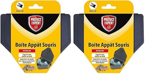 PROTECT EXPERT BOITSOU | Caja Cebo Ratón | Seguro con Llave de Cierre (Paquete de 2)