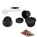 iTauyees 3PCS Capsules à Café Réutilisables pour Machine à Café Dolce Gusto Rechargeables avec 1 Cuillere à Cafe et 1 Brosse a Nettoyer, Noir