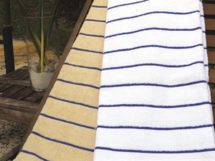 Ritz Cabana Collection Pool Towel (White/Royal Blue Stripes)