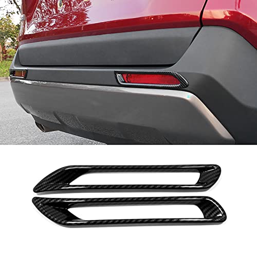 KELEIMAI Car Accessories Fit For Toyota RAV4 2019-2022 2023 2024 Exterior Rear Bumper Reflector Fog Lights Cover Trim (Carbon Fiber Style) ABS 2 PCS