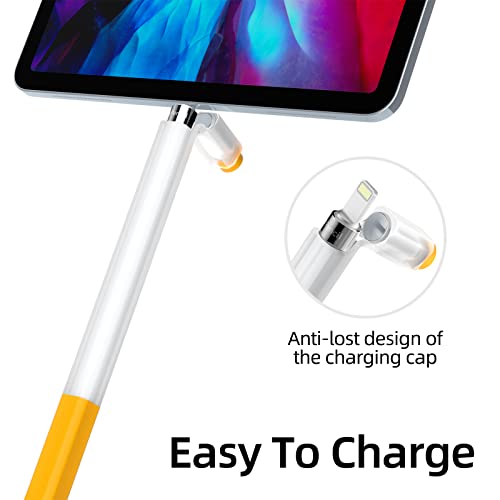 Image of Compatible with Apple Pencil 1st Generation Case, Non-Slip Silicone Case, [with 10 Silicone Nib Sleeves] for Apple Pencil 1st Generation. (Yellow)