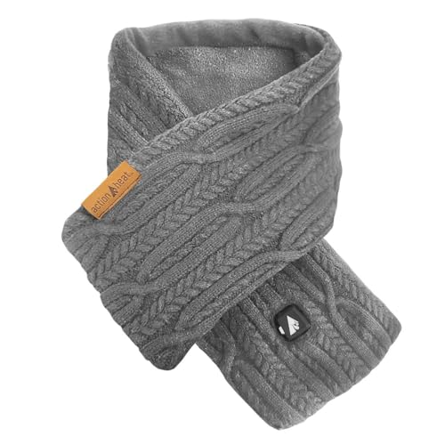 7V Heated Scarf Wrap for Women, Cable Knit, Winter Electric Neck Wrap, 150°F Warmth, 5 Hours of Heat