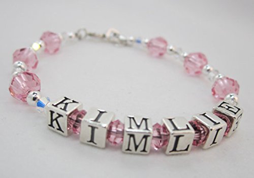 Personalized Name Baby Bracelet Sterling Silver With European Crystals (Bpn_M) #TOP1