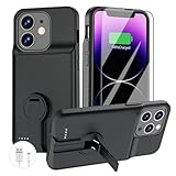 GIN FOXI Battery Case for iPhone 14 Pro Max/14 Plus/13 Pro Max/12 Pro Max, Rechargable Charging Case with Stand 8500mAh Portable Extended Case Cover for 14 Pro Max,14Plus,13/12Pro Max Black