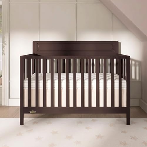 Image of Dream On Me Avery 5-in-1 Convertible Full-Size Baby Crib, Chocolate Chip