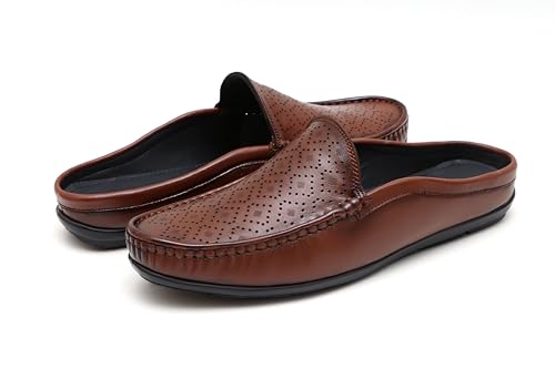 Image of ARAMISH Genuine Leather Loafers Open Back Shoes for Men