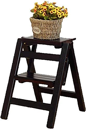 Siège d'escalier multifonction et support fleur en bois