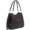 Calvin Klein Reyna Novelty Triple Compartment Shoulder Bag, Black/Gold,One Size
