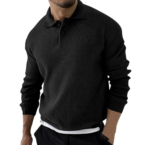 Pull à col montant pour homme en tricot torsadé chic et chaud