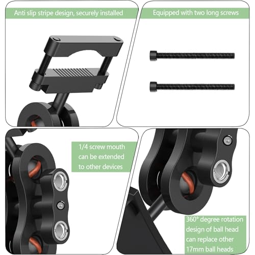 Image of Backup Camera Monitor Mounting Mount,Aluminum Rearview Mirror Camera Display Holder,Rearview Mirror Mounting Bracket,Suitable for Display Screen of Reverse Camera System(Four Claw Head
