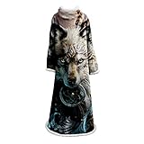 Mehrere Szenarien: Tragbare Decken mit Ärmeln sind ideal um sich warm und bequem zu halten wenn Sie fernsehen auf dem Sofa / Bett liegen spielen lesen im Büro als Lesepartner oder als perfektes persönliches Geschenk.