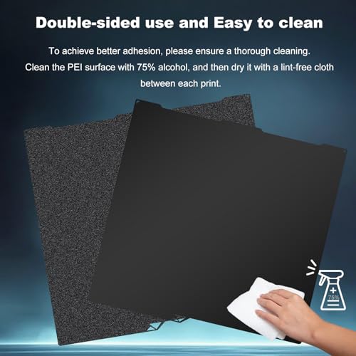 Image of 256x268mm Black Build Plate for Anycubi Kobra 3 V2 /Kobra 3 /Kobra 3 Combo, Double Sided Textured PEI+Smooth PEI Flexible Spring Steel Platform Heated Printing Bed for Anycubi Kobra 3D Printer