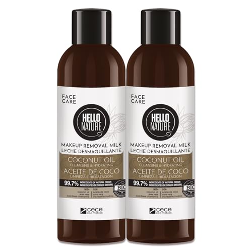 P-Beauty naturalny kosmetyk, 2 x mleczko do oczyszczania twarzy – delikatny środek do usuwania makijażu z ekologicznym olejkiem kokosowym, wegański, przyjazny dla oczu, oczyszczający mleczko do