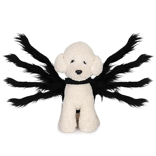 Folpus Hundekostüm, Halloween-Hundekostüm Spinne mit formbaren Beinen, verstellbares Halloween-Kostüm für Welpen & Katzen, Kostümzubehör für Haustiere für Cosplay, Karneval, Party, Schwarz M