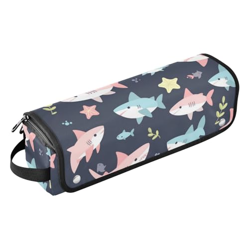 Bolso de viaje para herramientas de cabello Hot Hair Tools con tapete resistente al calor extraíble, bolso protector para planchas, rizadores y estilizadores, diseño de peces y estrellas en azul profundo miniatura 1