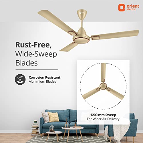Image of Orient Electric 1200 mm Falcon 425 Deco Ceiling Fan (Royal Manioca)