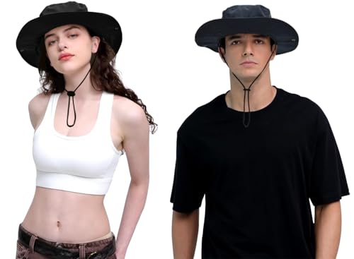 Image of Sun Hats for Men Women Bucket Hat UPF 50+ Boonie Hat Foldable UV Protection Hiking Beach Fishing Summer Safari