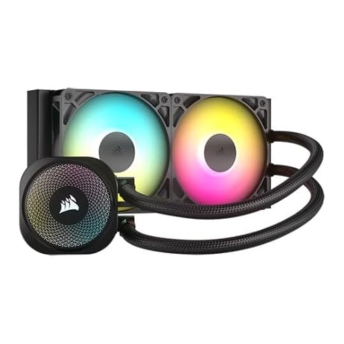CORSAIR Nautilus 240 RS ARGB Refroidisseur Liquide pour CPU – 240mm AIO – Faible Bruit – Connexion Directe de Carte Mère – Intel LGA 1851/1700, AMD AM5/AM4 – 2X RS120 ARGB Ventilateurs Inclus – Noir