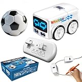 RHUTQP Magic Mini RC Bus, DIY Line Following Car with Remote Control, Auto-Drive/Follow/Avoid Modes, STEM Educational with Lights & Music, Safe ABS Material, Long-Lasting Battery