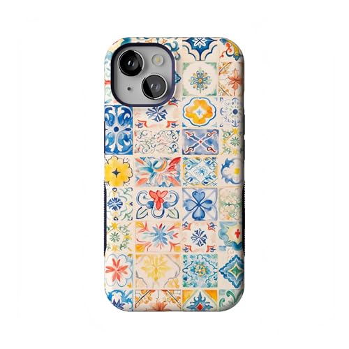 Casely iPhone 14 Case | Tuscan Tiles | Dolce Vita | Bold Protective Design | Compatible with MagSafe