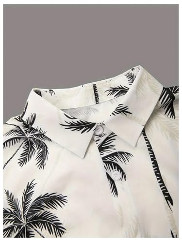 Men's 2 Piece Vacation Outfits Short Sleeve Button Down Tropical Shirts and Shorts Resort Wear3
