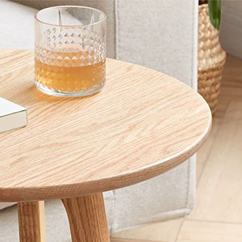 Table basse en bois ronde petite table d'appoint de salon et bout de canapé - 7