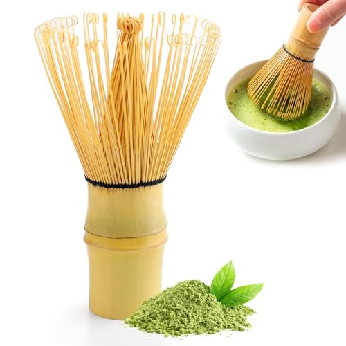 Arvoni Fouet Matcha Bambou 100 Dents, Fouets à Chasen Artisanat Traditionnel, Chasen pour Kit, Fabriqué en Bambou Naturel, Convient pour la Cérémonie du thé