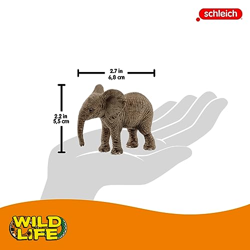 SCHLEICH WILD Life | Elefantenbaby 14763 | detailgetreue Tierfiguren | Zoo Spielzeug Jungen und Mädchen | Deko für Geburtstag | Spielfigur ab 3 Jahren | 7 x 4 x 6 cm