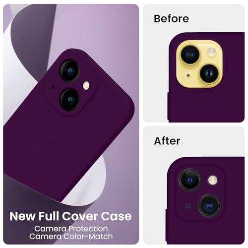 Image of FireNova Designed for iPhone 14 Case, Silicone Upgraded [Camera Protection] Phone Case, Soft Anti-Scratch Microfiber Lining Inside, 6.1 inch, Wine Red