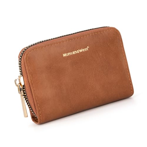 Image of Montana West Rfid Card Holder For Women Compact Credit Card Case Small Card Wallet with Zipper For Female Ladies Lightweight & Easy to Carry