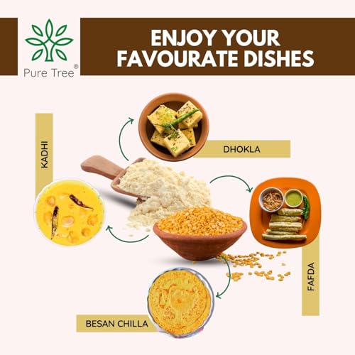 Image of Pure Tree Certified Organic Besan Chana Atta | 5 Kg / 5000 g | Chana Flour | Freshly Milled Fine Besan Organic Gram Flour | Kadalai Maavu | Chana dal flour | Chana Besan