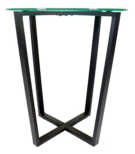 Mango Steam Metro Glass End Table - Clear Top/Black Base