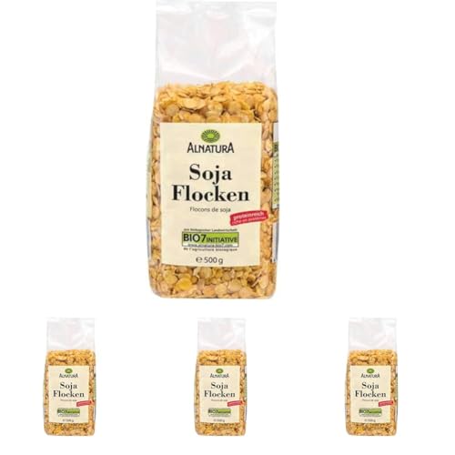 Alnatura Bio Sojaflocken, 500 g (Packung mit 4)