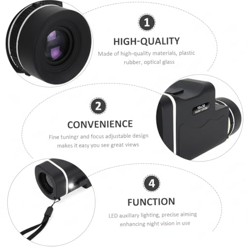 Image of Telescope Monocular Binocular for Long Distance, Ultra HD Binocular with Infrared Light for Bird Watching, Wildlife, Safari, Range 2000 Meter, Zoom 10x30, Wide Eyepeice (Small)
