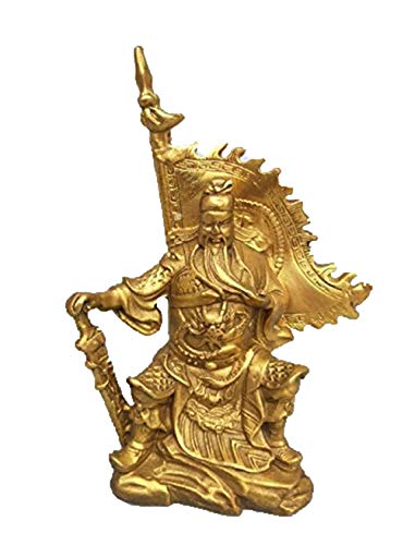 Statue de Guan Gong en laiton pur figurine chinoise de collection