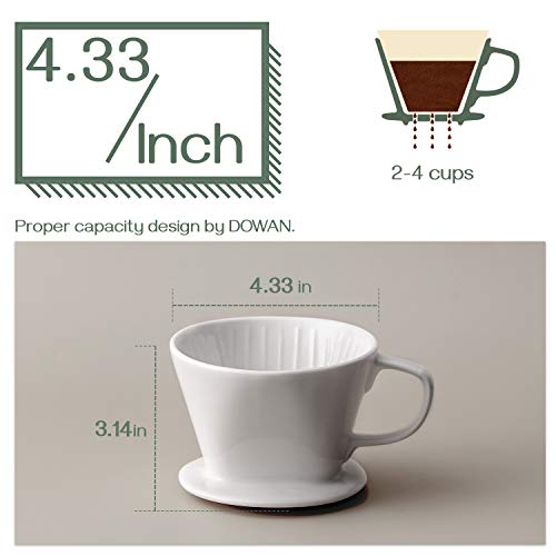 DOWAN Kaffeefilter Porzellan Größe 2, Permanent Kaffeefilter für 2 Tassen – Ansicht 2