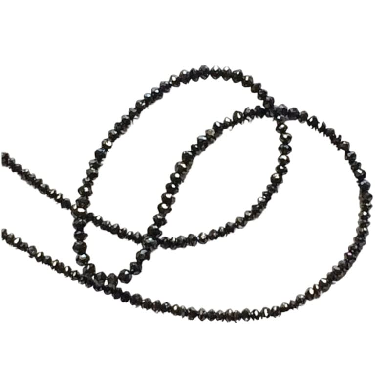 Perles rondelles en diamant noir 2.5mm pour enfilage de précision