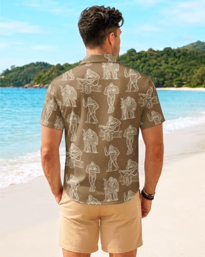 Image of 99TIMORO Fathers Funny Mens Hawaiian Shirt, Movie Button Down Short Sleeve Top, Father Day Summer Gifts
